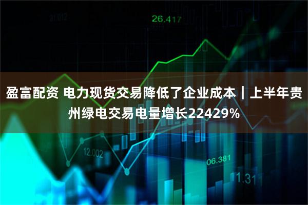盈富配资 电力现货交易降低了企业成本｜上半年贵州绿电交易电量增长22429%